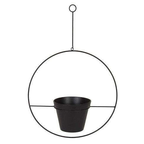 Kate And Laurel Opyd Round Metal Hanging Planter, 19.5