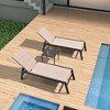 PURPLE LEAF Patio Chaise Lounge Set 2 Pieces Textilene Pool Lounge Chairs with Wheels Sunbathing Chair for Outdoor, Beach, Yard, Side Table Included - 2 of 4