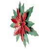 Northlight 16.25" Large Red and Green Metal Poinsettia Christmas Wall Hanging - 3 of 4