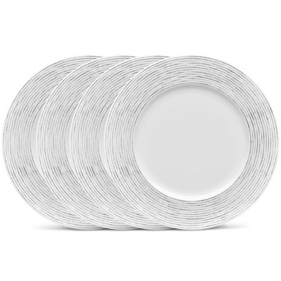 Noritake Hammock Set of 4 Rim Stripe Dinner Plates