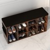 Shoe Storage Bench, 10 Cubbies Shoe Bench with Cushion and Side Pocket, 41 Inch Entryway Shoe Organizer, Cubby Shoe Rack with Adjustable Shelves - 3 of 4