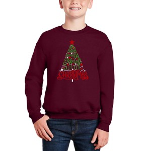 LA Pop Art Have Yourself a Merry Little Christmas - Boy's Word Art Crewneck Sweatshirt - 1 of 4