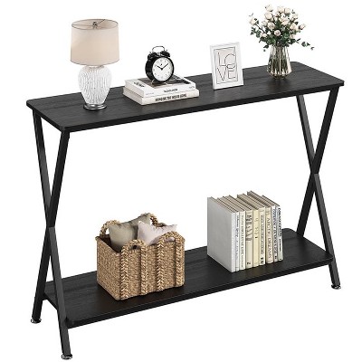 WhizMax Industrial Console Table, Black Hallway Table for Living Room, Foyer, Bedroom