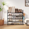 Anycoo 5-Tier Extra Wide Shoe Rack with Hooks, Metal Shoe Organizer Holds 20-25 Pairs, Stackable Storage Shelf for Entryway, Closet, Bathroom, Black - 2 of 4