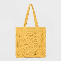 Crochet Tote Handbag - Universal Thread™ Yellow