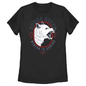 Women's Game of Thrones House Stark White Wolf T-Shirt - 1 of 4