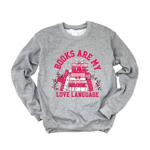 Simply Sage Market Women's Graphic Sweatshirt Books Are My Love Language Heart - 1 of 4