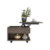 Lift Top Coffee Table with Concealed Storage and Open Shelf, Casters with Smart Locking Mechanism, Ideal for Living Room - 3 of 4