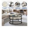 2 Tier Round Lift Top Coffee Table With Hidden Storage Compartment Home For Office Living Room Modern - 4 of 4