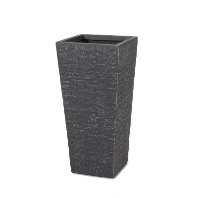 Maggift Planter, Floor Standing Rectangular Planter, Modern Design Outdoor Planter for Garden, Patio Door, Black, 12.5"*12.5"*26.5"