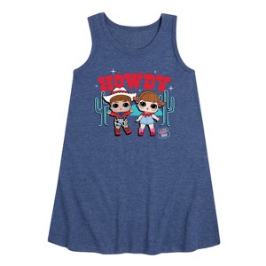 Girls' - LOL Surprise! - Howdy Cowgirls Graphic Sleeveless Aline Dress - 1 of 4