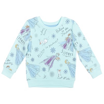 Disney Frozen Elsa Princess Olaf Toddler Girls Sweatshirt Blue 5t : Target