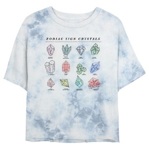 Junior's Women Lost Gods Zodiac Sign Birthstones Crop T-Shirt - 1 of 4
