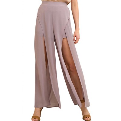 Women's Solid Slit Maxi Short Pant - entro