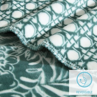 King Green and White Reversible Fleece Blanket