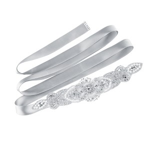 INSPIRE CHIC Women XW54 Rhinestone Bead Decor Satin Ribbon Wedding Belt - 1 of 4