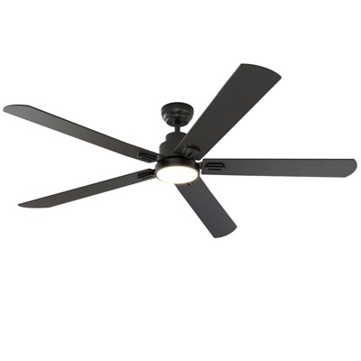 Warmiplanet 62"Ceiling Fans with Lights and Remote Control, DC Motor,Brushed Nickel , 5 Blades
