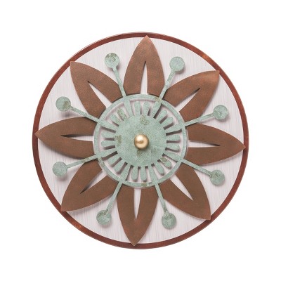 Transpac Metal 19.75" Bronze Spring Layered Floral Blossom Wall Decor