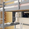 VASIP Twin Size Loft Bed with Built-in Desk & Shelves,Safety Guardrail & Secure Ladder, for Bedroom,Gray - 4 of 4