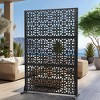 Lirago Black 72 in. Galvanized Metal Outdoor Privacy Screens Garden Outdoor Fence - 2 of 4