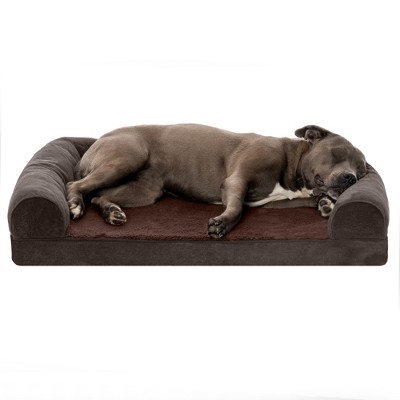 Furhaven Faux Fleece & Chenille Soft Woven Orthopedic Sofa Dog Bed ...