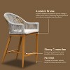 PAGED Patio Bar Stools Set of 2, Modern Aluminium Counter Height Bar Chairs with Square Back and Cushion for Garden, Kitchen, Dining Room - 4 of 4
