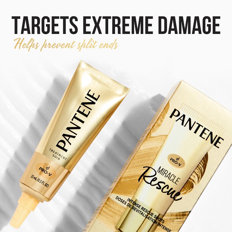Pantene 4ct Miracle Intense Rescue Shots Dry Hair Treatment - 0.5 fl oz, 4 of 13