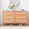 Sapphtopaz Modern Double Dresser with 6 Rattan Drawers, Wood Closet Storage with Alloy Ring Pulls for Entryway Versatile Dresser for Bedroom - 2 of 4