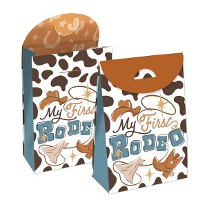 Big Dot of Happiness My First Rodeo - Little Cowboy 1st Birthday Gift Favor Bags - Party Goodie Boxes - Set of 12 - 1 of 4