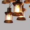 YIYIBYUS 8-Light Vintage Brown Wooden Farmhouse Chandelier - 3 of 4