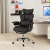 Costway Office Desk Chair Big and Tall Executive Office Chair with Footrest Lumbar Support Black/Grey/White - 4 of 4