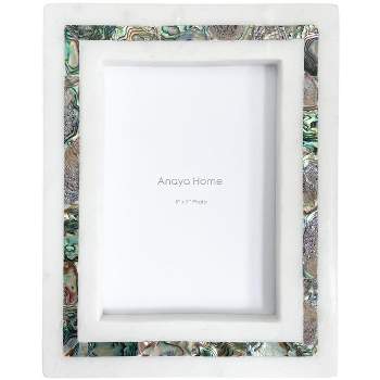 Rainbow Mother of Pearl White Marble Picture Frame - Anaya