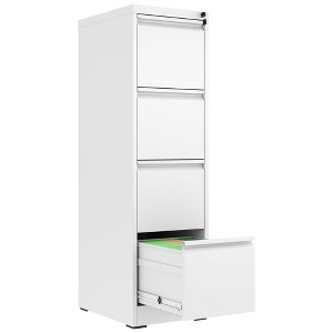 Munora - 4-Drawer Vertical File Cabinet with Lock - Heavy Duty for Letters/Legal/A4 Files - White - 1 of 4