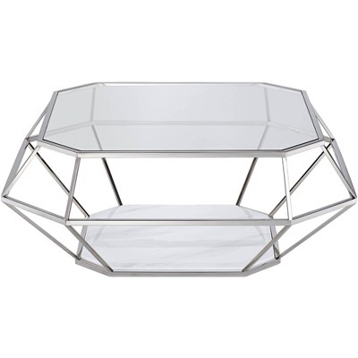 55 Downing Street Venus 39 1/2" Wide Geometric Glass Modern Coffee Table