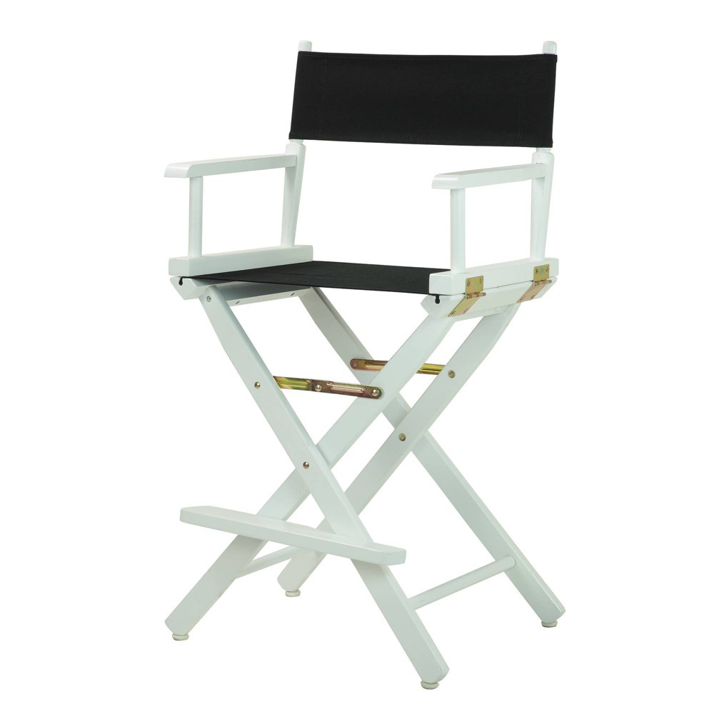 Photos - Chair Counter-Height Director's  - White Frame, Black Canvas