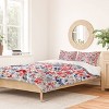 Deny Designs Ninola Design Liberty Colorful Petals Red and Blue Queen/Full Duvet and Sham Set (2-3pc Set) - 2 of 4