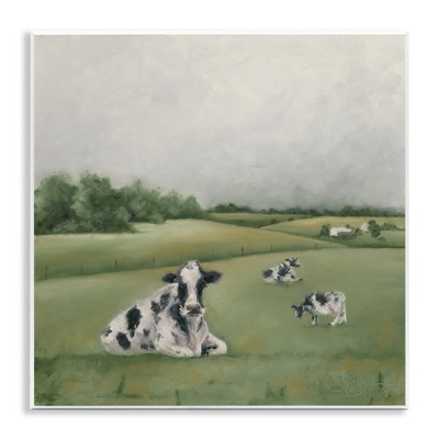 Stupell Industries Dairy Cows Grazing in Green Field, 12" x 12"