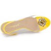 Allegra K Women's Clear Slingback Wedge Heel Rhinestone Peep Toe Sandals - 4 of 4