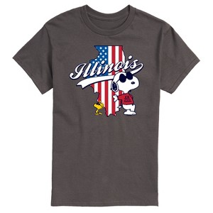 Men's - Peanuts - American Flag Peanuts Illinois Short Sleeve Graphic T-Shirt - 1 of 4
