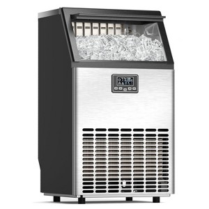 Kismile 100 lbs. Freestanding Crescent-Shaped Commercial Ice Maker 28 lb. Storage - 1 of 4