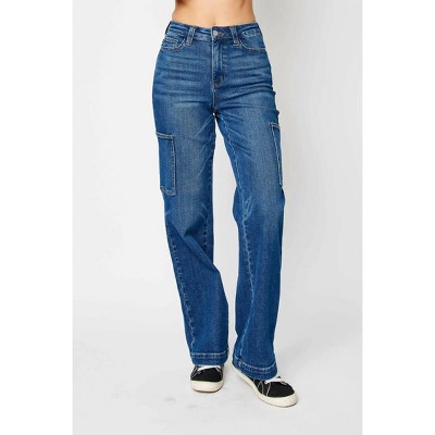 Women's Cargo Wide Leg Jeans - Judy Blue