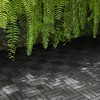 Bliss Outdoors Hardwood 12-Slat Interlock Wood Deck Tiles, Aged Black, Set of 30 - 2 of 4