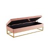 CAVINAS Modern Pull-Open Top Ottoman Bench with Metal Legs,Rectangular Upholstered Storage Bench for Bedroom,Living Room - 3 of 4