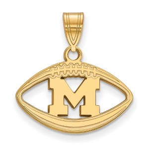 Black Bow Jewelry 14k Yellow Gold Plated Sterling Silver Michigan Wolverines NCAA Pendant - 1 of 3