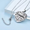 Side by Side Heart Pendant Necklace Personalized Engraved Jewelry Gift - 4 of 4