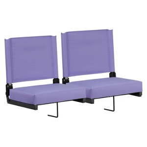 Emma and Oliver Set of 2 500 lb. Rated Lightweight Stadium Chair with Ultra-Padded Seat - 1 of 4