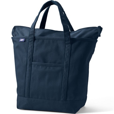 Lands' End Large Solid Color 5 Pocket Zip Top Canvas Tote Bag ...