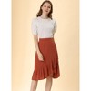 Allegra K Women's Button Decor High Waist Solid Color Asymmetrical Ruffle Skirt - 3 of 4