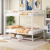 Whisen Full Over Full Metal Bunk Bed with Shelf and Guardrails - 2 of 4