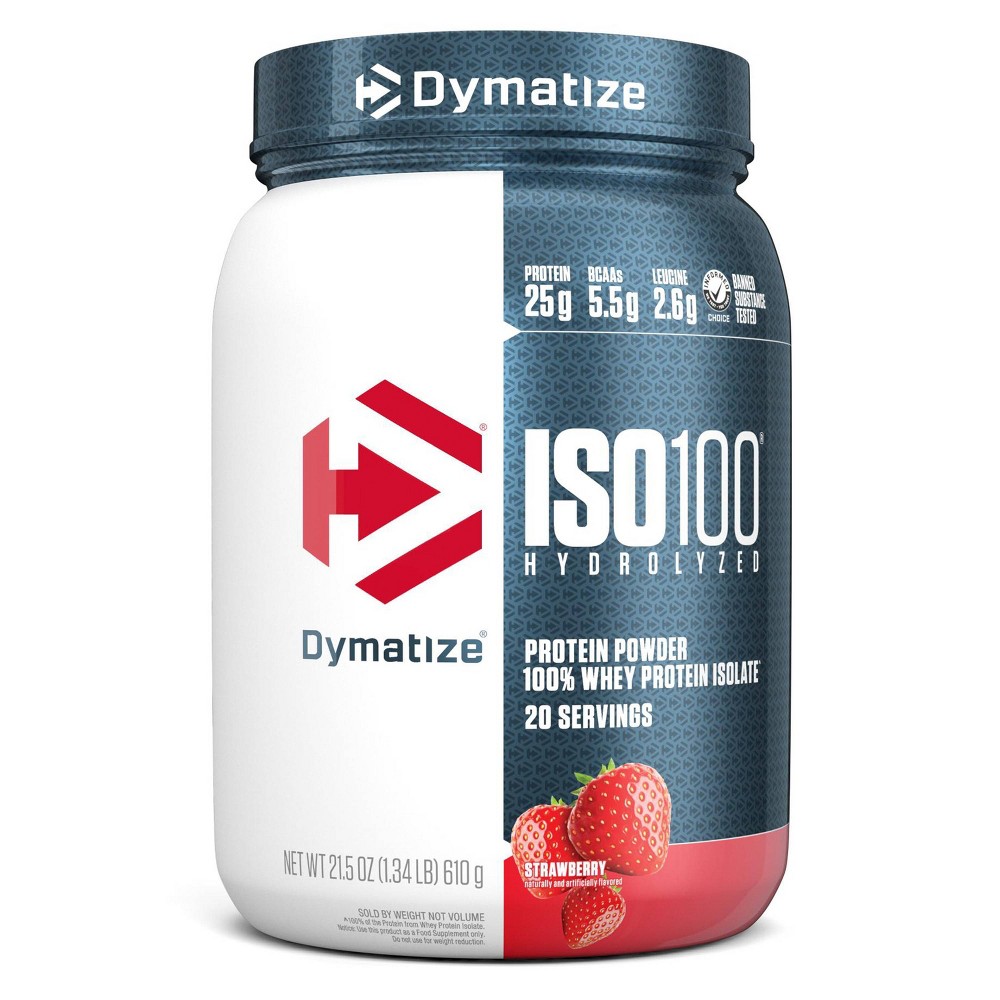 Photos - Vitamins & Minerals Dymatize Nutrition Dymatize 100 Whey Isolate Protein Powder - Strawberry - 21.2oz/20 Serves 